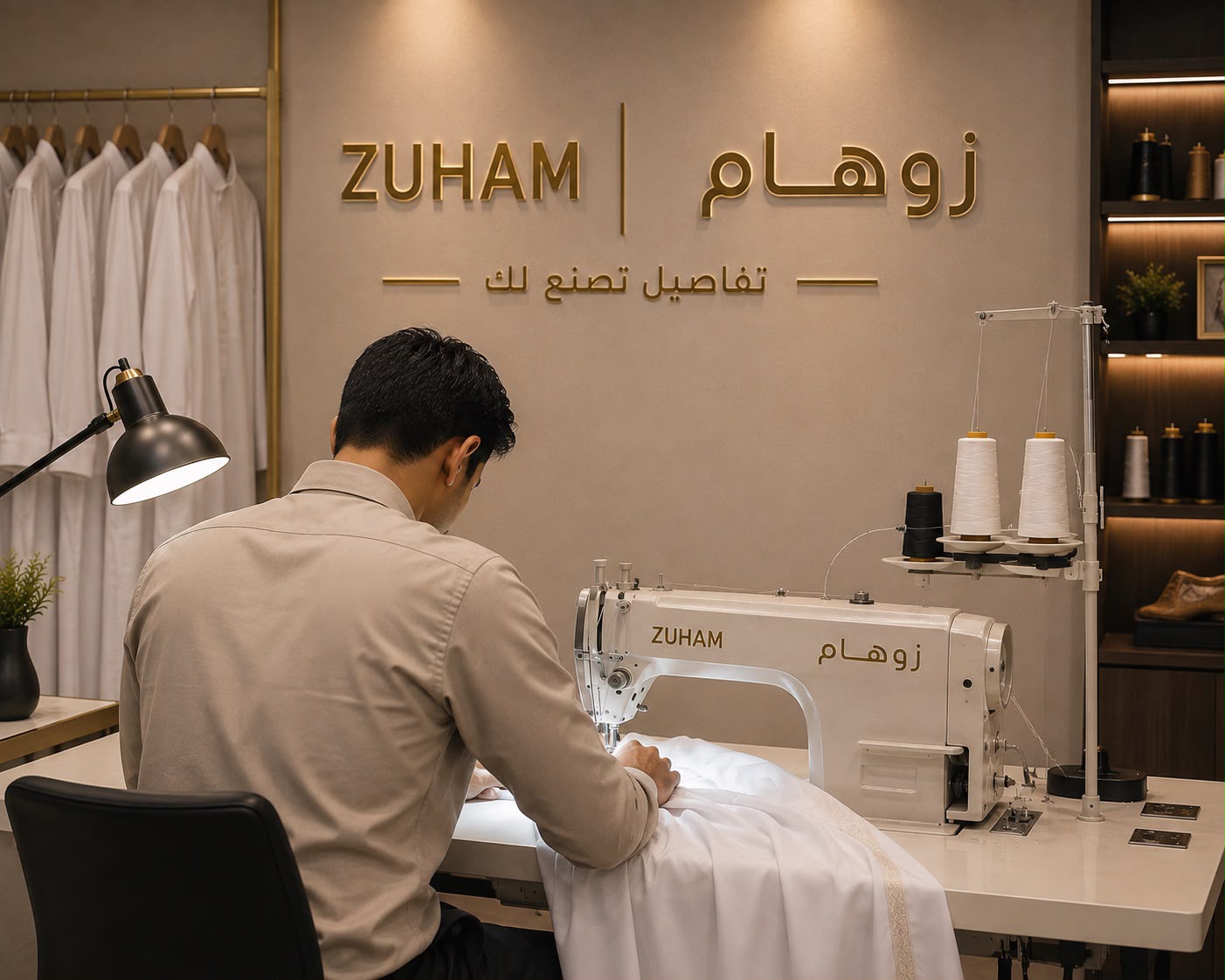 تفصيل غرزة على قماش عاجي